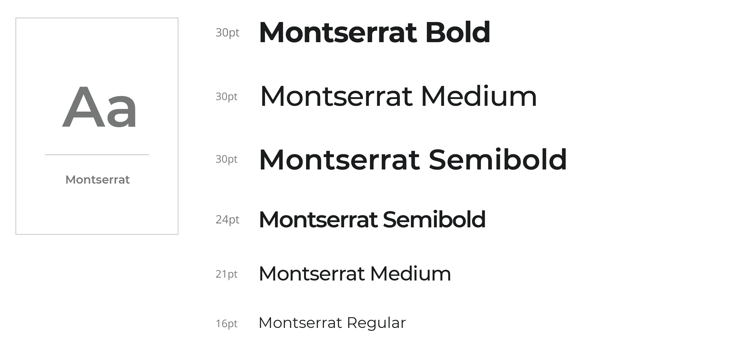 The font family Montserrat as it should be displayed within the application